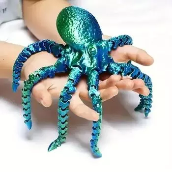 19 см 3D-печатная фигурка осьминога с гибкими суставами для украшения домашнего аквариума, декора офисного стола, украшения для аквариума в виде осьминога 19CM