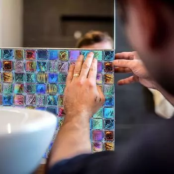 19PC Самоклеящаяся плитка 3D наклейка Кухня Ванная комната Наклейки на стену украшения