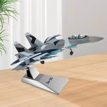 1/100 SU35 литой самолет с подставкой для демонстрации украшений истребителя