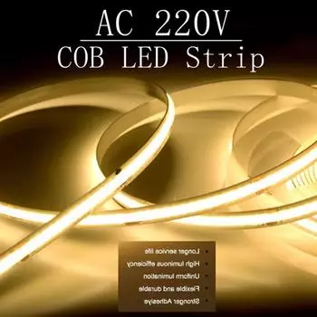 1-10 м COB светодиодная лента 220 В гибкие ленточные светильники Smart IC не нужен драйвер высокая яркость 240 светодиодов линейное освещение RA95 0.5m холодный белый