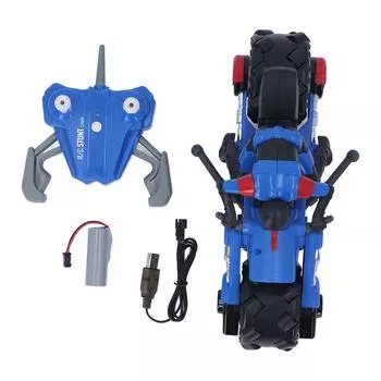 1/10 RC игрушечный мотоцикл с дистанционным управлением для дрифта и трюков, для детей старше 6 лет, синий синий