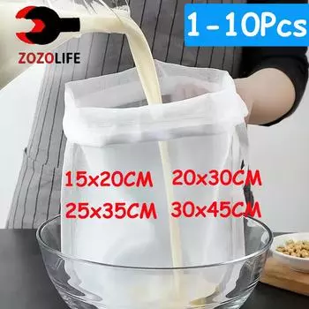 1/10 шт 100 меш нейлоновый фильтр-мешок для соевого молока мешок для орехового молока сетка для йогурта чай кофе масло пищевой пресс фильтр-сетка сито 1pcs