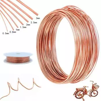 1-10M голый медный провод, чистый медный провод, медная катушка T2, проводящий медный провод, голый диаметр линии 0,1/0,15/0,2/0,3/0,4/0,5-5 мм