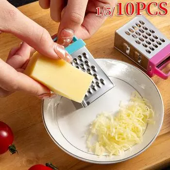 1-10pc Mini Four-Sided Slicer Stainless Steel Manual Vegetable Cutter Multifunctional Grater For Kitchen Fruits Cheeses Tool