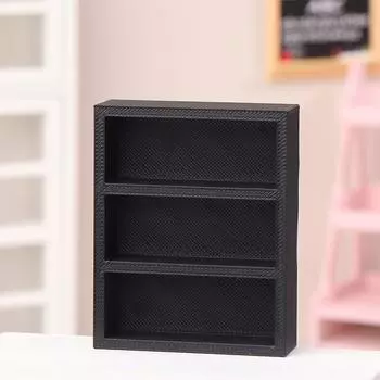 1/12 Dollhouse Mini Wall Cabinet Storage Shelves Dollhouse Furniture Decor Toys Dolls House Accessories Micro Scene Ornament чёрный