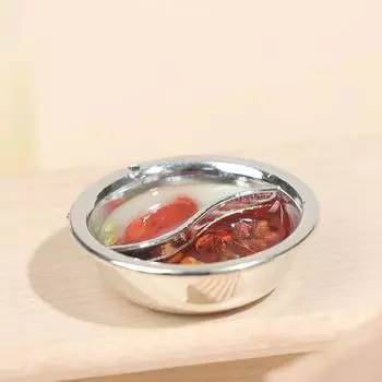 1:12 Dollhouse Pot Традиционная китайская кухня Yuanyang Pot Сковорода для приготовления пищи