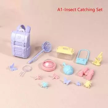 1/12 Dollhouse Simulated Tent Camping Kit Dollhouse Outdoor Picnic Camping Decoration Micro Scene Photo Props Pretend Play Toys