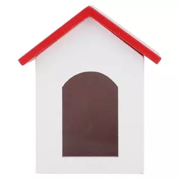 1:12 Dollhouse Wooden Pet House Simulated Miniature Kennel Model Pretend Play Toy AccessoryRed Roof