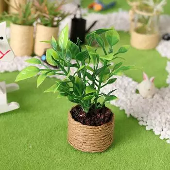 1:12 кукольных мини-апельсиновых деревьев в горшках с зелеными растениями в горшках для домашнего сада, декоративная игрушка one size