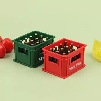 1:12 кукольный домик, мини-бутылка для пивного напитка, коробка для пива, коробка для напитков, бар, кухонный декор, игрушка красный