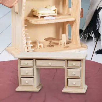 1:12 Кукольный компьютерный стол DIY Craft Декоративная имитация шкафа Модель Миниатюрная мебель для