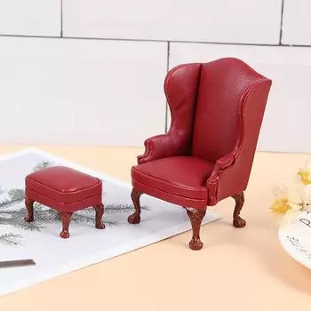 1:12 Кукольный Мини Мебель Кожаный Диван С Педалью Кукольный Дом Мебель Декор чёрный