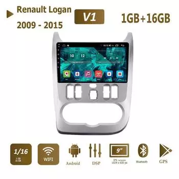 1 + 16 ГБ 2 Din Android радио автомобильное мультимедийное авторадио для Renault Logan 1 Sandero Dacia Duster 2009-2015 мультимедийная GPS-навигация серебряный