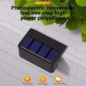 1-16 Pcs LED Solar Wall Lamps IP65 Waterproof Stair Light Outdoor Lighting Fence Porch Decorative Lamp Step Fence Yard Garden 1pcs