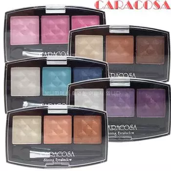1 + 1) Caracosa Shining, 3-цветные тени для век со встроенным спонжем, нет. 304, 2 шт.