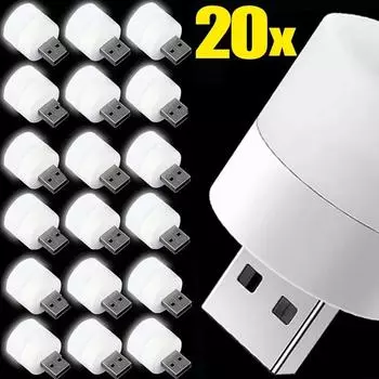 1-20 шт. мини-светодиодная USB-лампа с подсветкой, портативная защита глаз, книжный светильник для чтения, маленькая круглая автомобильная лампа, компьютерные мобильные лампы