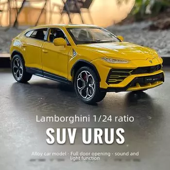 1:24 Модель автомобиля Lamborghini Urus Bison из легкого сплава - Украшение для игрушечной машинки для мальчика чёрный
