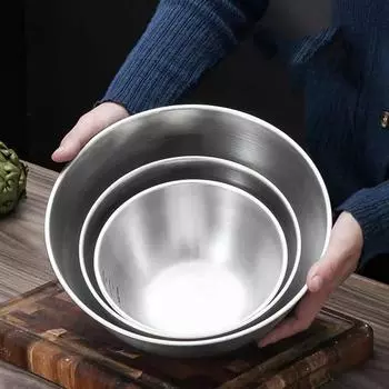 1.2/1.8/2.5L 304 нержавеющая сталь миски прочные кухонные миски для хранения набор антипригарных мисок для смешивания салата для хранения еды супа