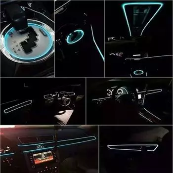 1/2/3/4/5 м для стайлинга автомобилей гибкая светодиодная лента холодного света EL провод интерьер авто декор 5m синий