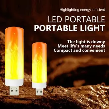 1/2/3/4/5pcs Mini LED Portable USB Lamp Night Light Small Lamp Computer Mobile Power Light For Living Room Bedroom Kitchen 1pc