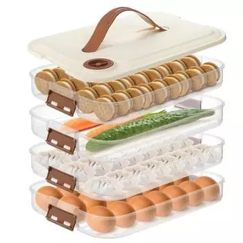 1/2/3/4 Layers Food Storage Container Transparent Food Preservation Box for Kitchen and Refrigerator Dumpling Box Well Sealed