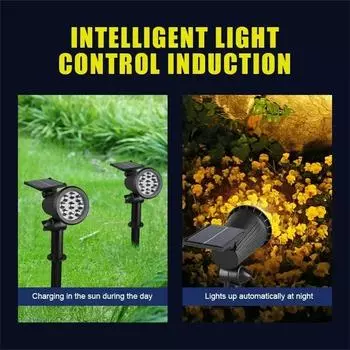 1/2/3/4 шт., 9-светодиодная лампа на солнечных батареях, регулируемый прожектор на солнечной батарее, встраиваемый в землю, IP65, водонепроницаемый, ландшафтный настенный светильник, наружное освещение 1Pcs