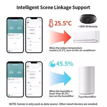1/2/3/4 шт Tuya WIFI LCD гигрометр термометр датчик температуры и влажности поддержка домашней автоматизации Alexa Google Home Voice