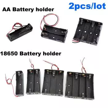 1 2 3 4 слота порты AA 18650 1.5v 3.7v питание аккумулятор хранение провода кейс коробка держатель провода черный для инструментов для ремонта черный AA 1Slot