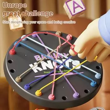1/2/3 комплекта Brainy Knots Игра для распутывания веревок Логическое мышление Вызов на настольную игру с витой веревкой Для детей и взрослых Обучающая игрушка для распутывания эластичной веревки 1 Set