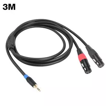 - 1/2/3M 1/8 дюйма Mini Jack на 2 XLR Y-разветвитель адаптер полезный мужской на женский 1m