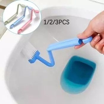 1/2/3PCS Curved Toilet Brush Long Handle Toilet Cleaning Brushes Household Deep Cleaning Tools Bathroom Accessories розовый