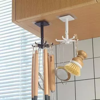 1/2/3PCS For Kitchen Gadgets Home and Decoration Hooks Hook Rotating Storage Rack Bathroom Organizer Multi-Purpose Self-Adhesive M