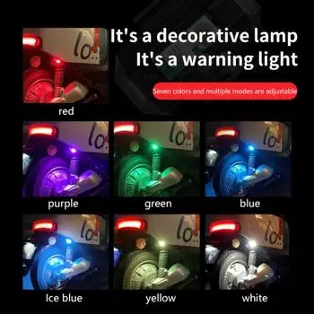 1/2/3SETS Motorcycle Modification Warning Light Durable Practical Ultra Long Battery Life Usb Interface Car Supplies