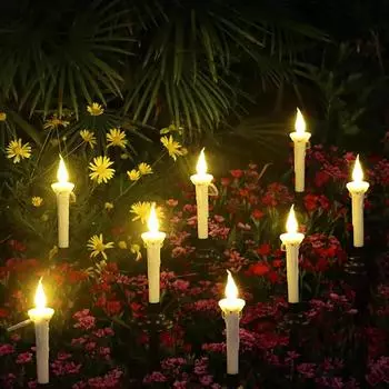 1/2/4/6/8 шт. уличный солнечный садовый светильник призрачный фестиваль рождественская свеча светодиодный заземляющий светильник садовый декоративный газонный светильник Grounded or Placed