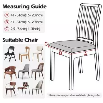 1/2/4/6pcs New WaterProof Chair Cover Elastic Seat Covers Washable Cushion Covers Solid Color For Home Dining Room Hotel Wedding 1PC серый