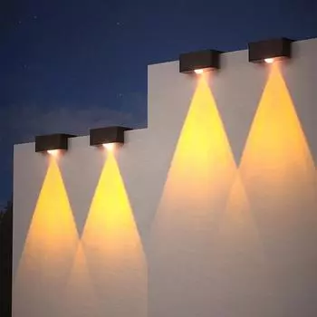 1/2/4Pcs 3LED Outdoor Solar Garden Lights Waterproof Stairs Wall Lamp Balcony Decorative For Yard Lighting Solar Powered Lamps 1 pcs lamp