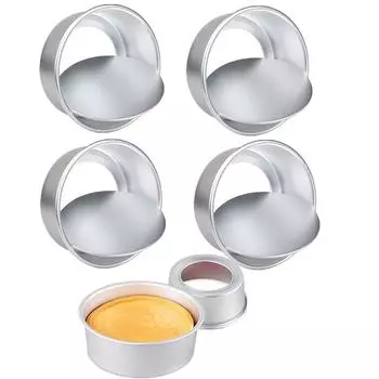 1/2/4pcs Round Cake Pans 4inch Removable Bottom Cake Mould Perfect Performance Aluminium Chiffon Cake Mold Perfect For Baking Round 4inch