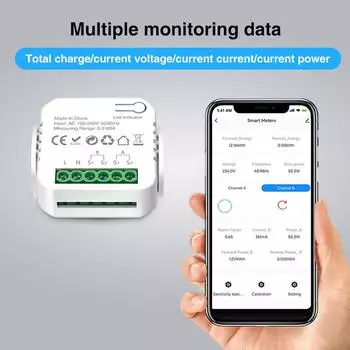 1/2 CT Tuya WiFi DIY цифровой интеллектуальный счетчик энергии 80A трансформатор тока солнечная фотоэлектрическая система производство электроэнергии потребление монитор 1 CT