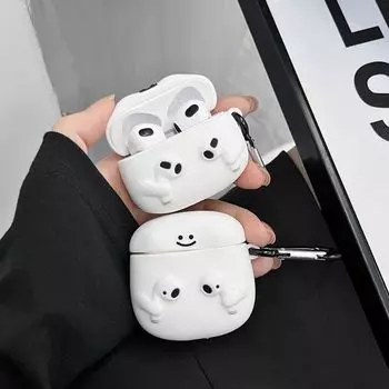 1/2 Generation Apple Wireless Bluetooth Earbuds Case 3 Generation Pro White Drop-Resistant Silicone Soft Case Airpods2 Creative 5 Generation Box AirPods4 White Headphones