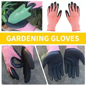 1/2 Pair Durable Waterproof Garden Work Gloves Non-Slip Safety Yard Work Gloves Garden Supplies Gardening Gloves for Women Men