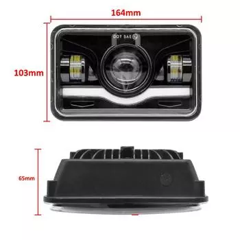 1/2 шт. 12 В 24 В 4x6 дюймовые светодиодные фары H4 Led Work Light Square Light для автомобиля Jeep Motorcycle Hond Truck Kenworth Headlamp