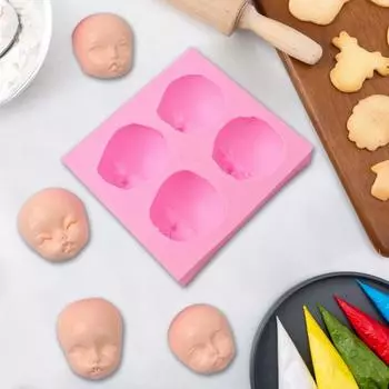 1/2 шт 3D форма для лица ребенка силиконовая форма для головы куклы для шоколадных конфет форма для торта с антипригарным пищевым покрытием легко извлекаемая форма для торта 1pc