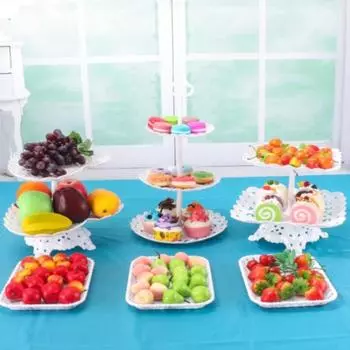 1/2 шт. Подставка для торта, тарелки для закусок и кексов, трехслойная креативная корзина для фруктов