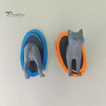 1/2 шт. Портал для кошек, украшение для двери, 3D-печать, настенное украшение в виде головы и хвоста кошки, для дома, офиса, гостиной, спальни, подарок любителям кошек A