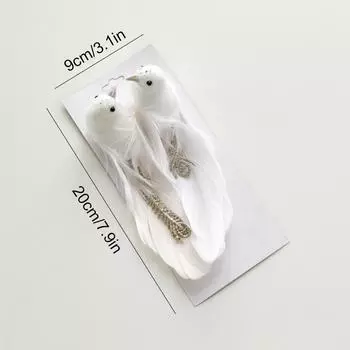 1/2 шт. с перьями, блестящие, из пенопласта, разноцветные, на клипсах, для использования в помещении и на улице, елочные украшения, рождественские птицы, искусственные птицы A