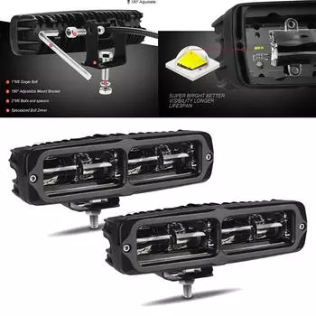 1/2 шт. Универсальный светодиодный прожектор для мотоцикла DC12-80V 6500K, белый свет, вспомогательная фара, рабочее освещение, противотуманные фары 1pcs