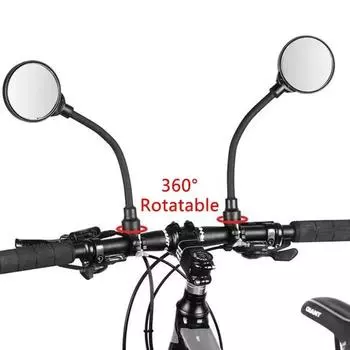 1/2 шт., вращающиеся на 360 ° MTB, дорожный велосипед, мотоцикл, гибкий шланг, регулируемые зеркала заднего вида, длинные зеркала на руле заднего вида для велосипеда