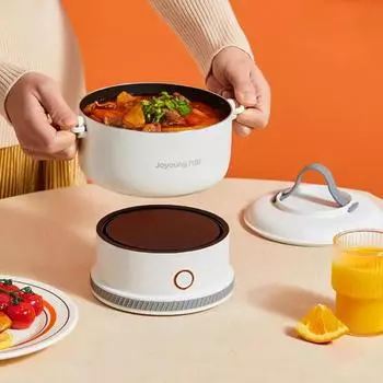 1.2L Foldable Electric Cooking Pot Multicooker Mini Portable Electric Cooker Split Type Hotpot Travel Electric Skillet 220V EU белый
