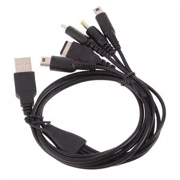 1,2 м кабель для быстрой зарядки 5 в 1 USB игровой зарядный шнур провод для 3Ds Xl Nds Lite Ndsi Ll Wi IU Gba Psp
