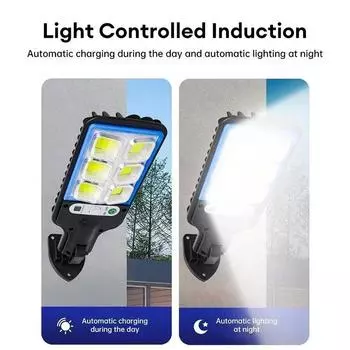 1/2Pack Solar LED Street Lights PIR датчик движения с дистанционным управлением 3 режима освещения для наружного двора, сада, гаража 1 Pack